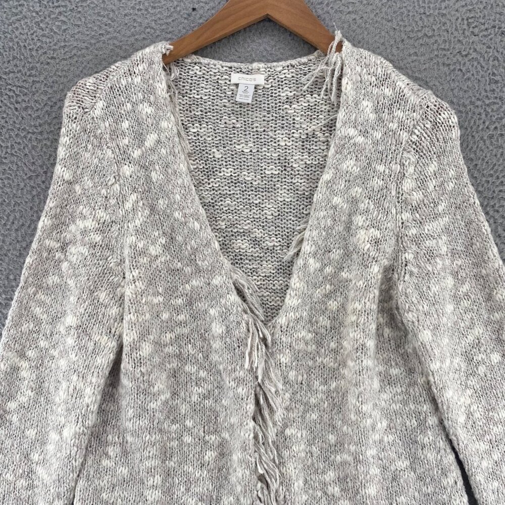 Chicos Sweater Womens 2 Us Large Ivory Wool Blend… - image 2